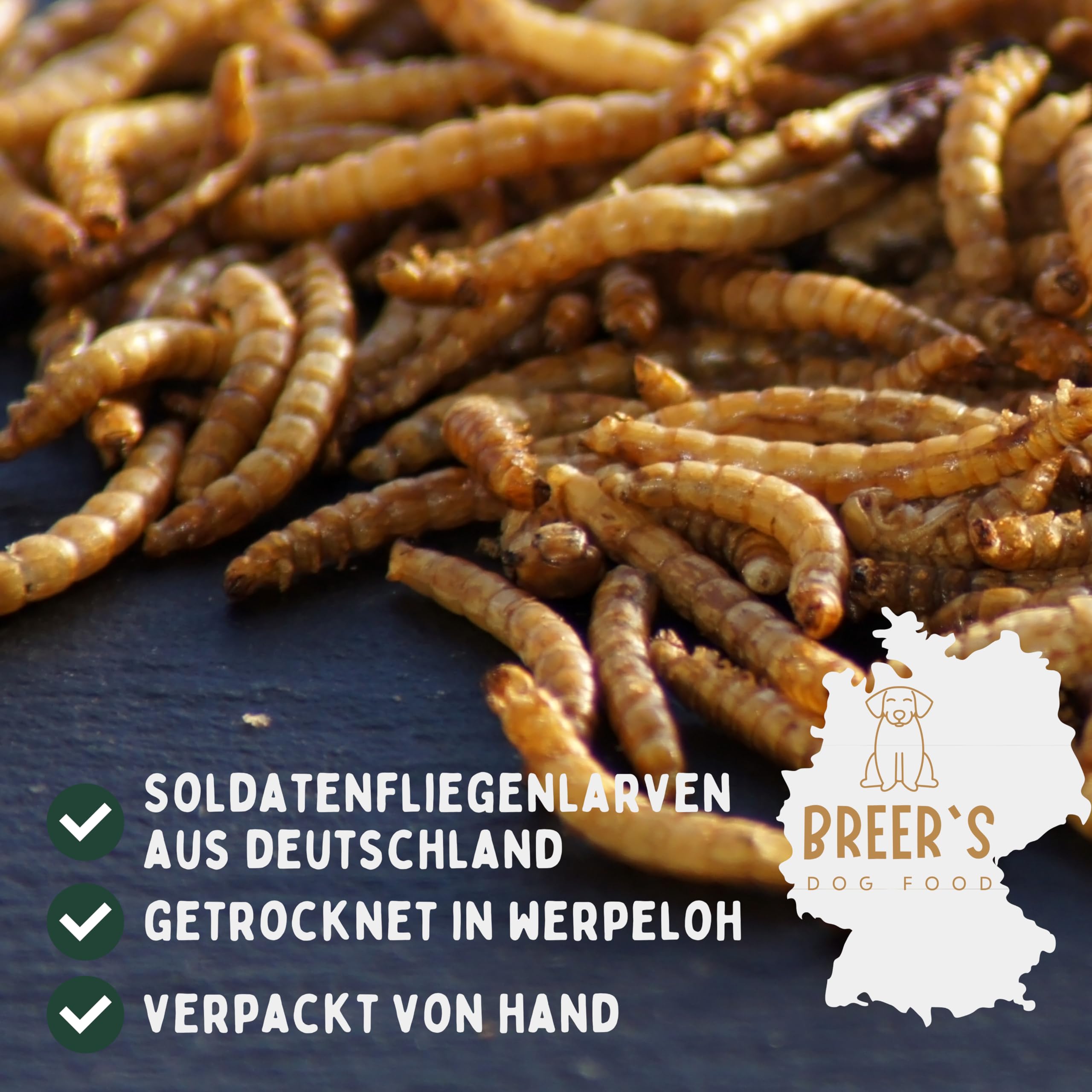 BREERs Soldatenfliegenlarven getrocknet 5 Kg Futter Wildvogelfutter ganzjährig Igelfutter Hamster Eichhörnchen Fischfutter Nager Reptilien Geflügelfutter