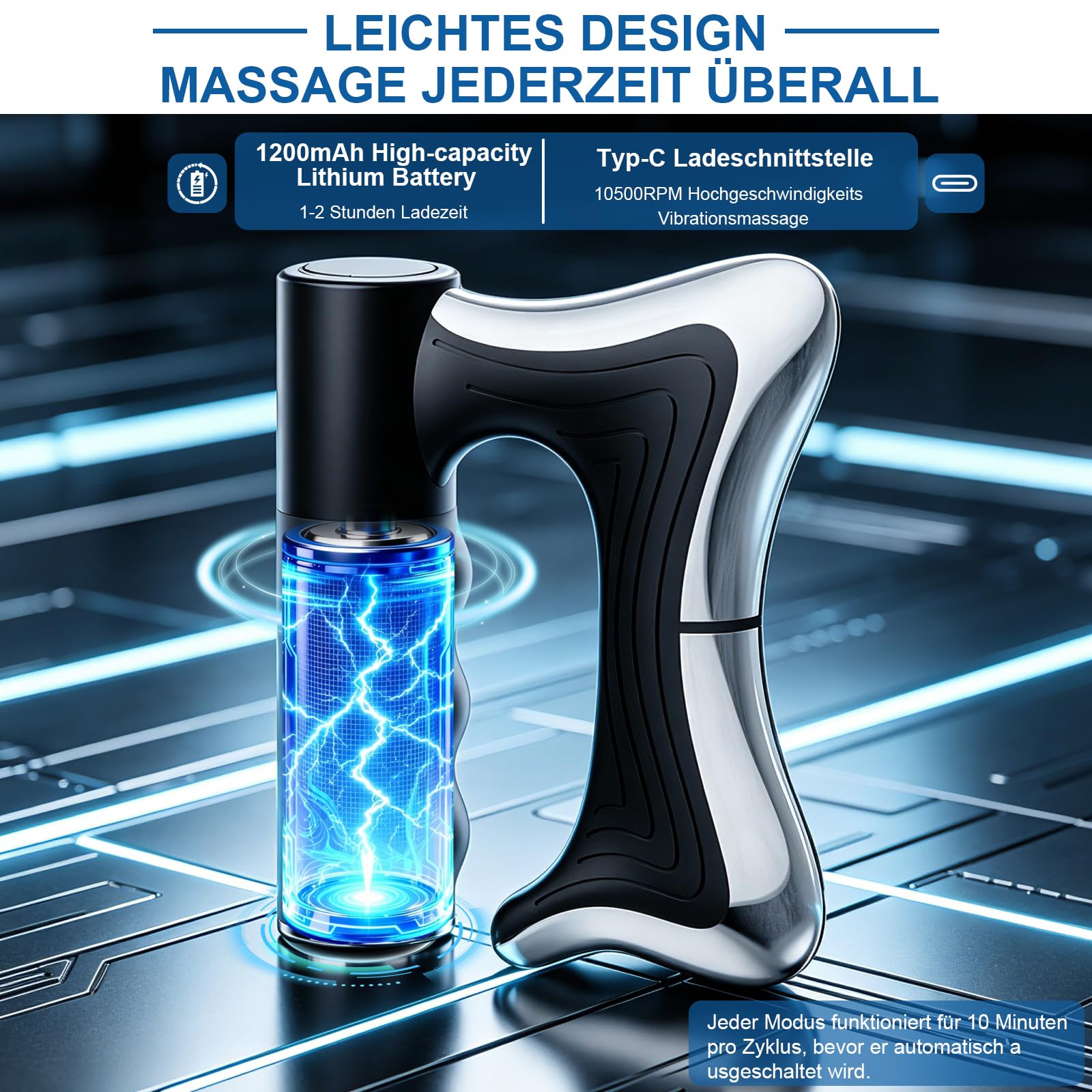 Strumento Elettrico per Raschiamento Muscolare, Massaggiatore a Lama per Fascia con 3 Livelli di Riscaldamento, Massaggiatore Gua Sha Portatile a Microcorrente con 3 Modalità (Nero)