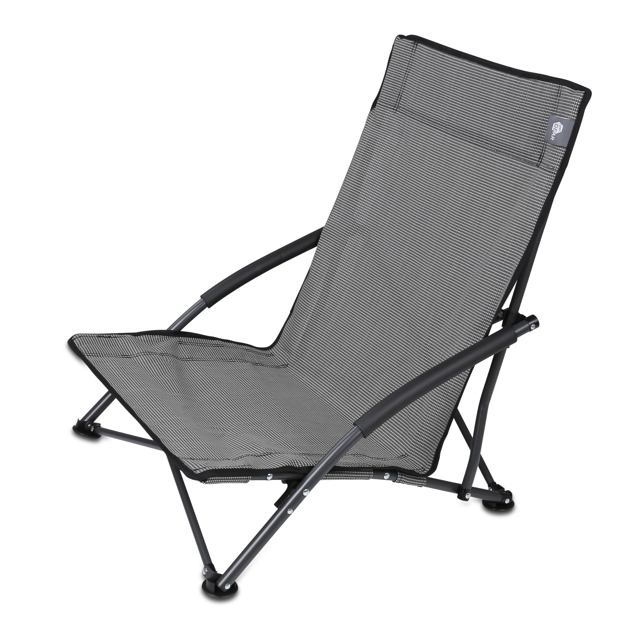 your GEAR Campingstuhl Olbia – Faltbarer Klappstuhl, stabil, durchlässiges Textilene, hohe Rückenlehne, gepolsterte Kopfstütze, ideal für Strand, Angel, Camping