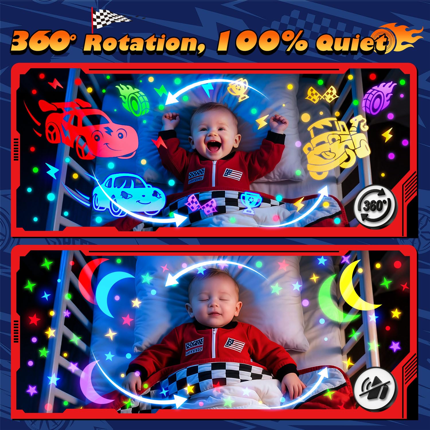 PIKOY Giocattoli per auto giocattolo | Film 6HD+15 suoni+31 colori+telecomando+rotazione a 360° | Auto per bambini 1-3 auto giocattolo per ragazzi età 4-7 anni dinosauro uovo luce per asilo nido