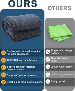 Car Drying Towel Extra Large,1800GSM Drying Towel Car Detailing