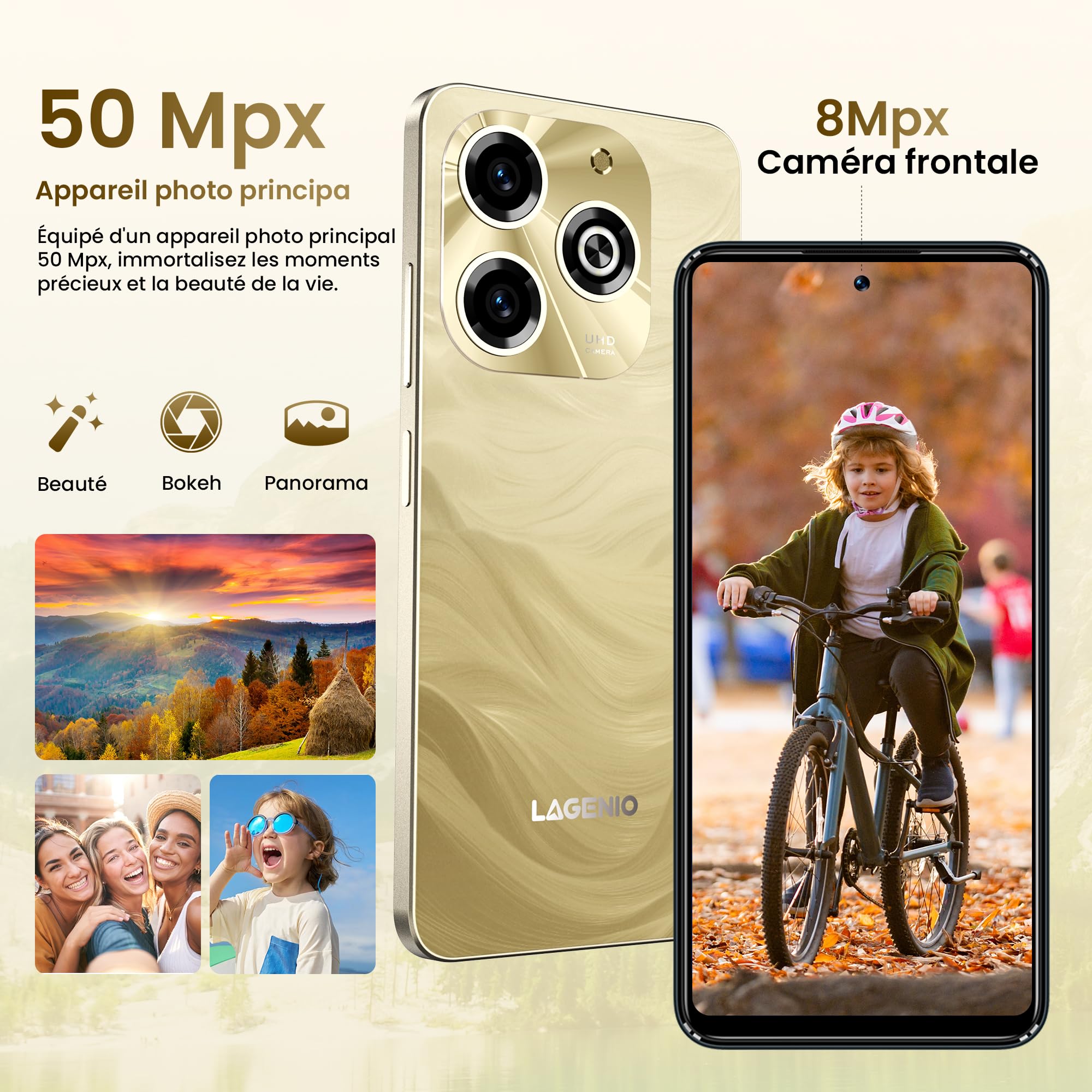 A11 Pro Téléphone Portable 24Go+256Go/1To TF, 50MP+8MP, Android 15 Smartphone Octa Core Unisoc T7250, 120Hz+6.7" HD, 5150mAh, Double 4G SIM/OTG/Widevine L1/GPS - Violet