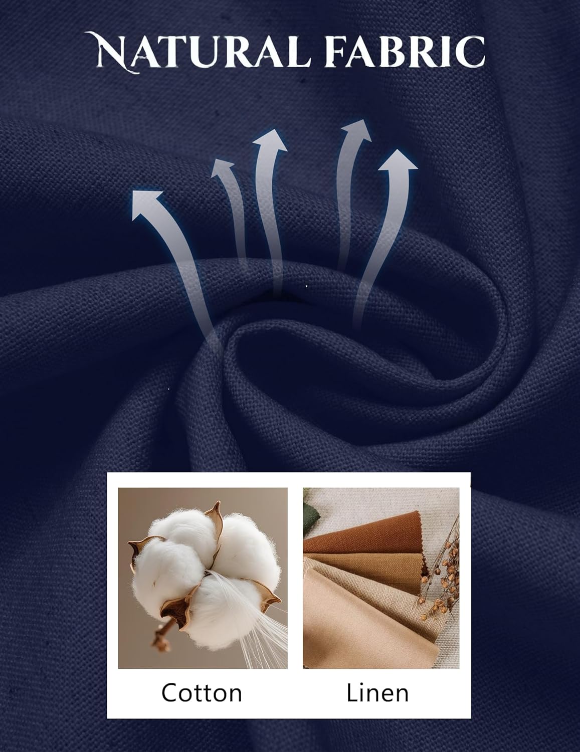 COOFANDY Men's Cotton Linen Pants Casual Drawstring Dress Pants Beach Summer Lightweight Trousers - Image 3