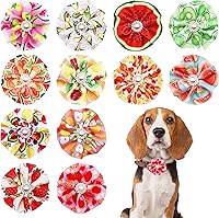 Vista 13 de 12 piezas de collar para perros pequeños, flores y lazos para el día de San Patricio, perrito, gato, gatito, conejo, accesorios de aseo