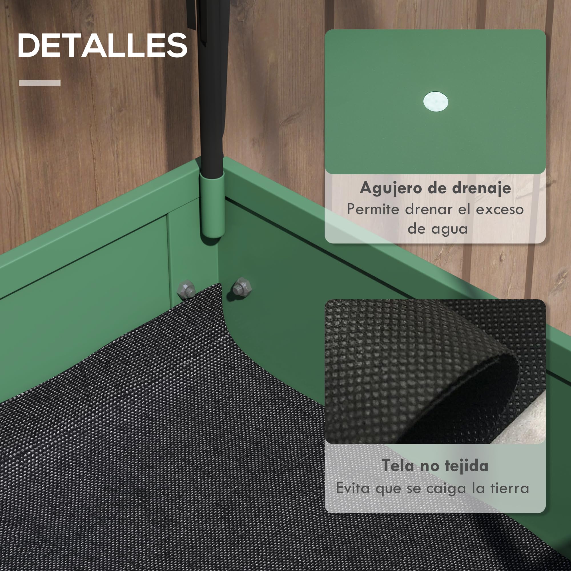 Outsunny Huerto Urbano Elevado con Ruedas, Mesa de Cultivo con Cubierta PVC de Invernadero y Estante Inferior para Cultivo, Plantas, Flores y Verduras, 80x40x120 cm, Verde