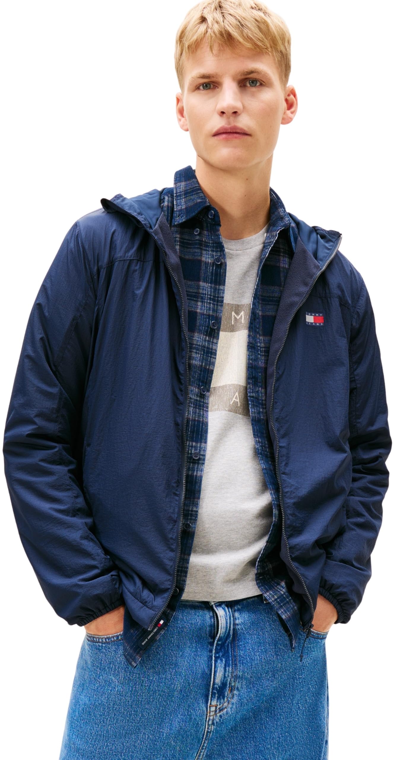 Tommy Jeans Men's Blue Chicago Windbreaker in Size 2XL, Sports Direct