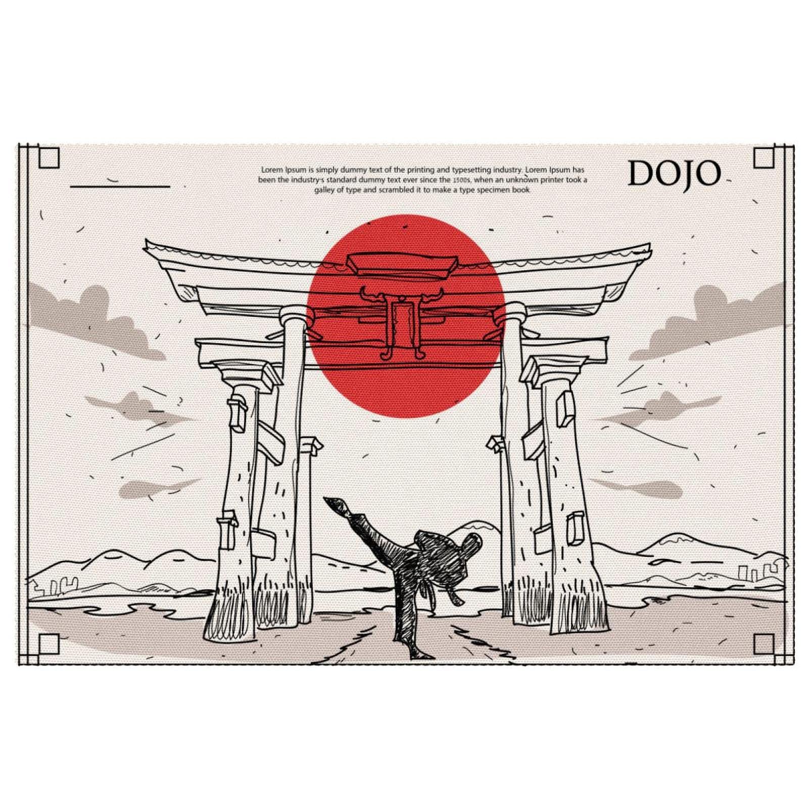 Sets de table anti-chaleur et lavables lot de 4 en tissu Oxford Dojo