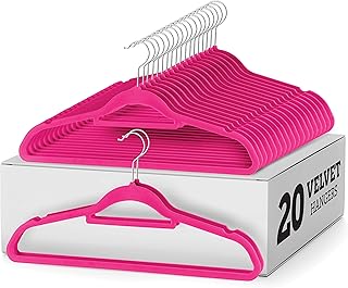 Zober Velvet Hangers 20 Pack - Clothes Hanger W/Tie Bar - Non-Slip