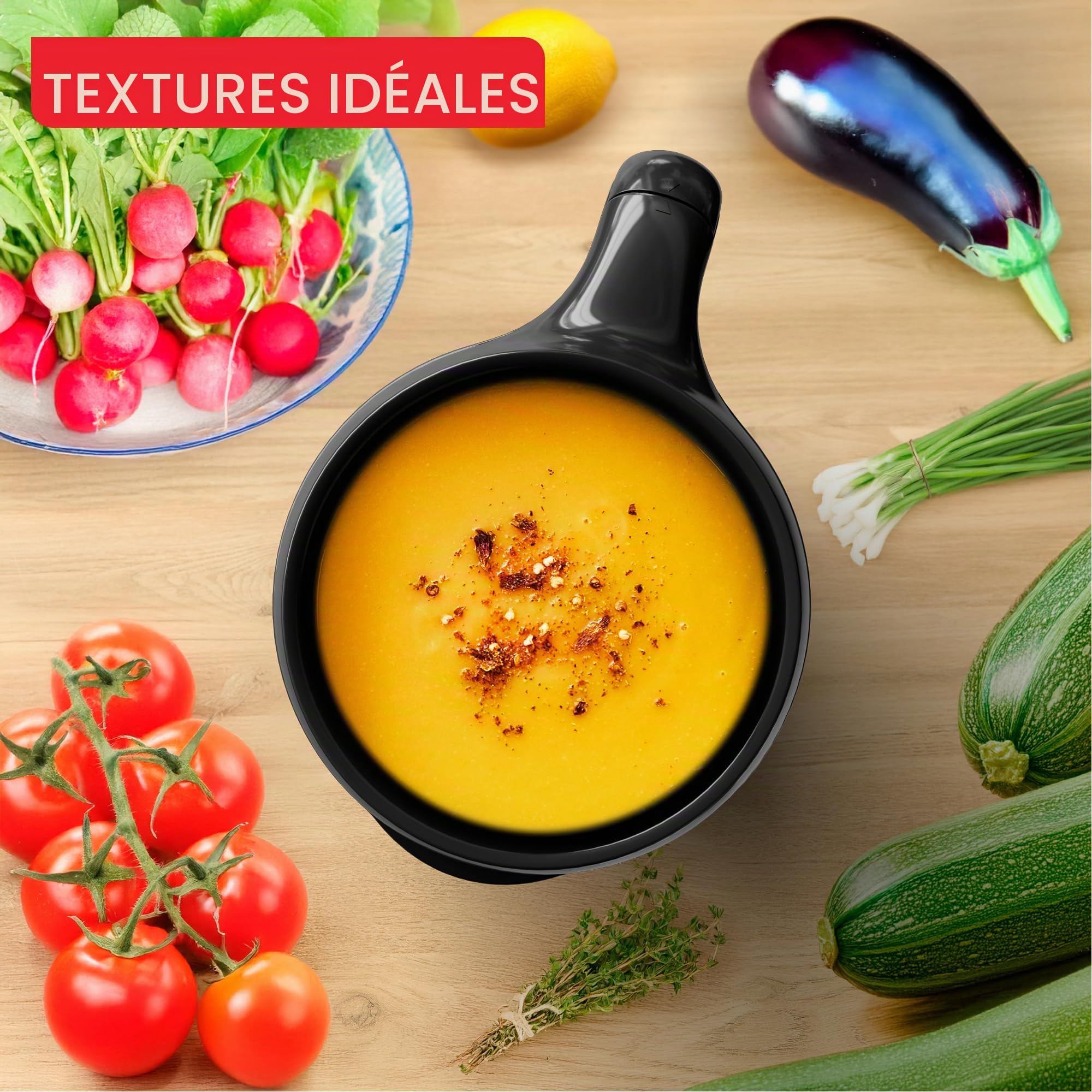 Tefal Machine multi-soupe, 6 programmes de véhicules, capacité de 1 l, soupes molles, soupes épaisses, vitamines, recettes chaudes, 4 personnes, fonction de nettoyage de voiture, brosse de nettoyage