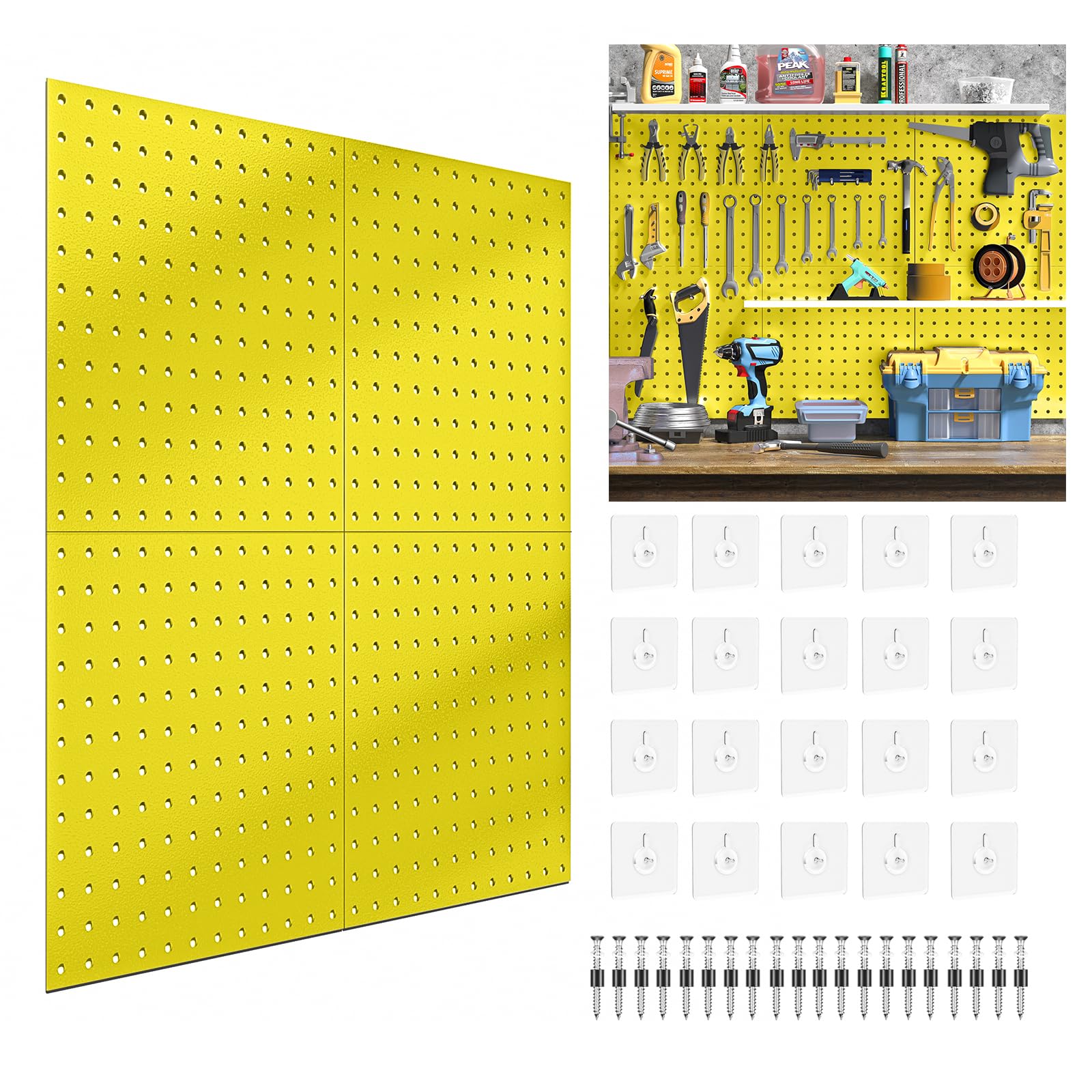DEMEDO Pegboard,Peg Board,Pegboard Wall Organizer with self