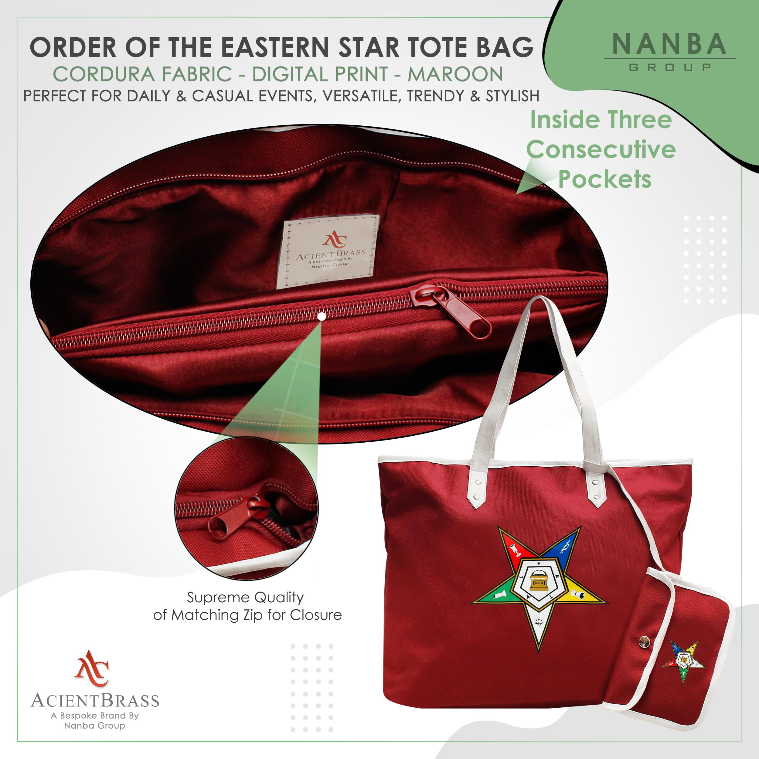 ACIENTBRASS Order of the Eastern Star OES Tote Bag