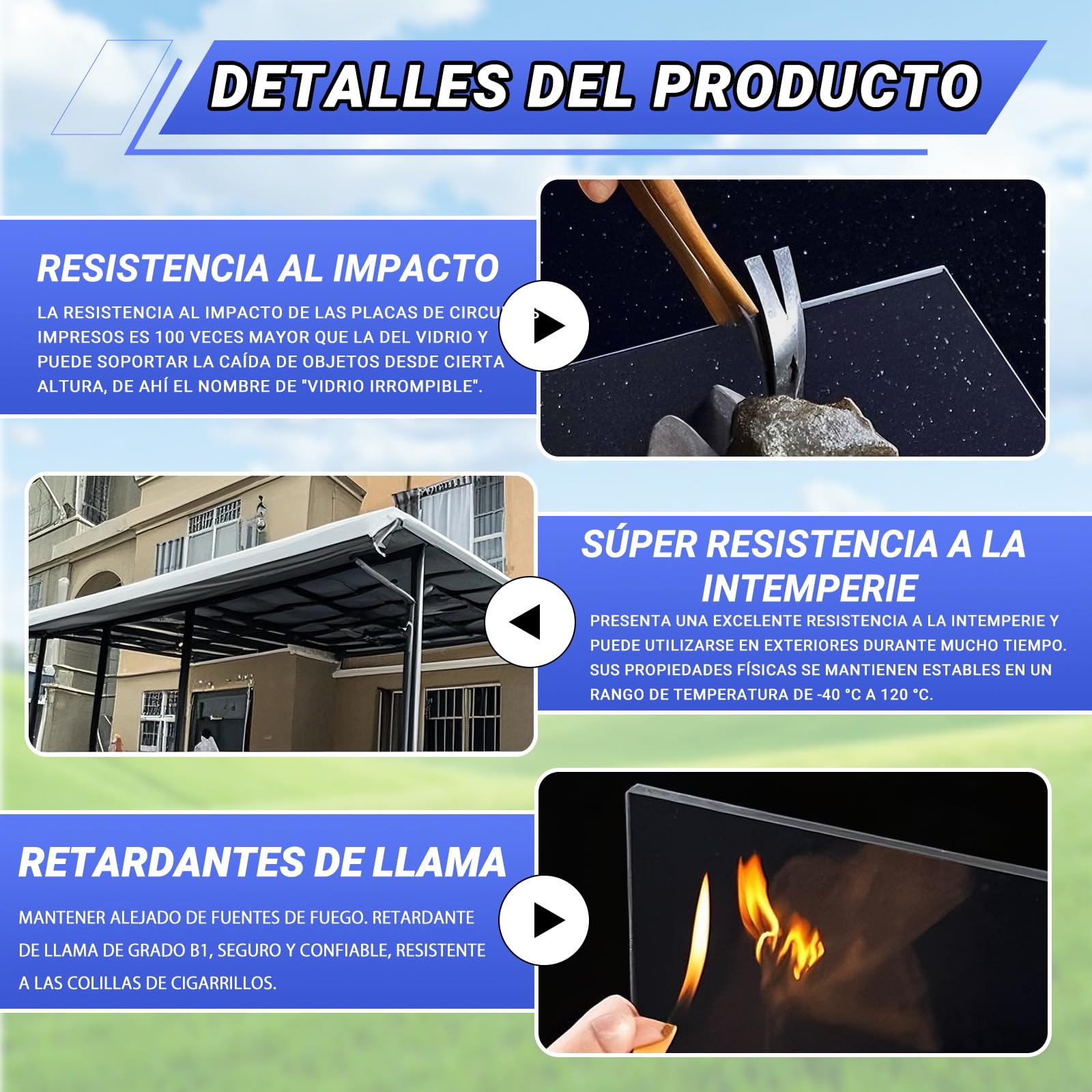 Placas de Policarbonato Transparente, Paneles Tejados de Plastico Exterior, Hoja Metacrilato PC Placa Acrílica Transparente, Cubierta de Reemplazo para(1-25 Metros Opcional)