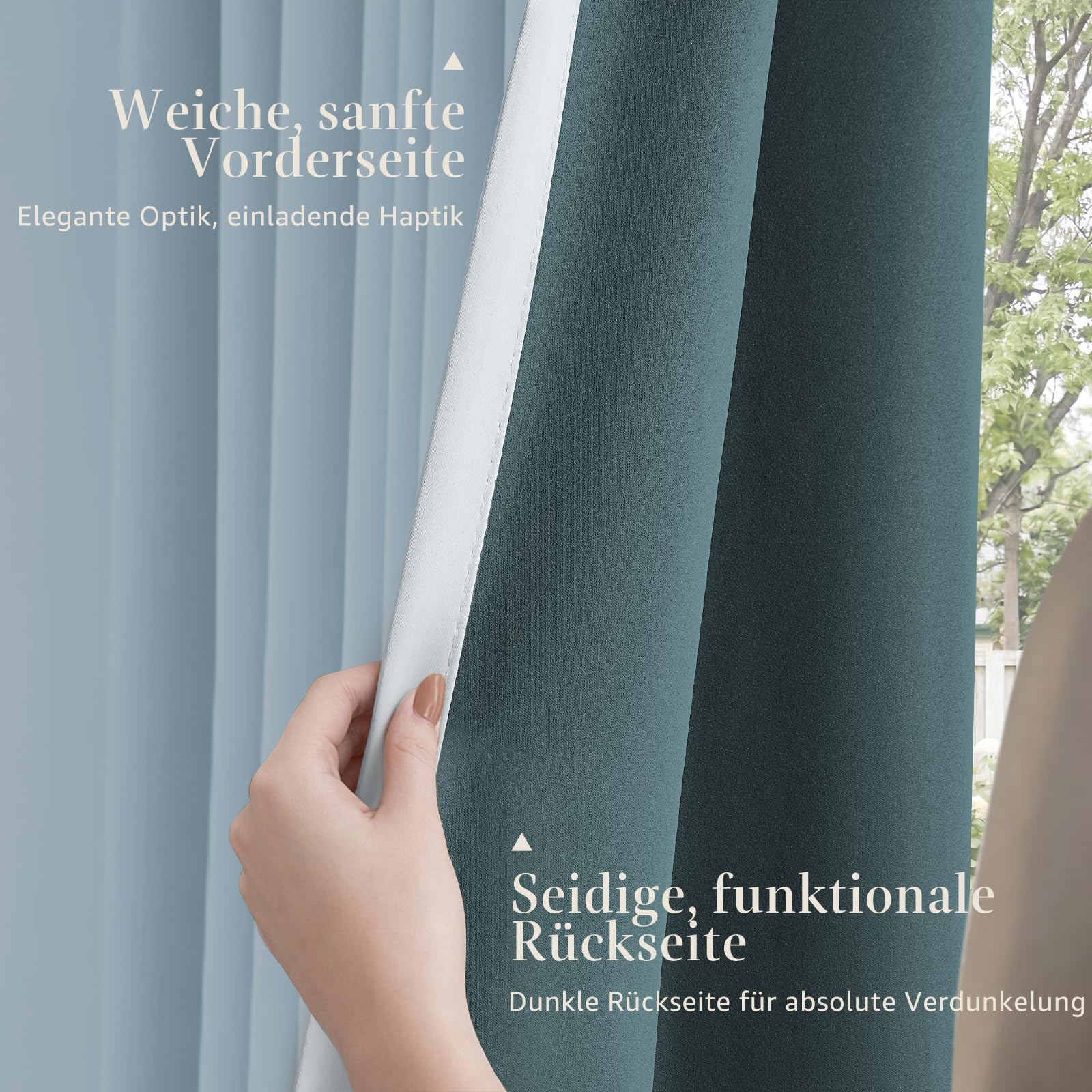TOPICK Cortinas Cortas Opacas 140An x 200Al cm 2 Paneles Azul Claro | Cortinas Blackout Térmicas Aislantes Frío y Calor Grises con Ojales Modernas para Ventanas Salón Dormitorio Cocina