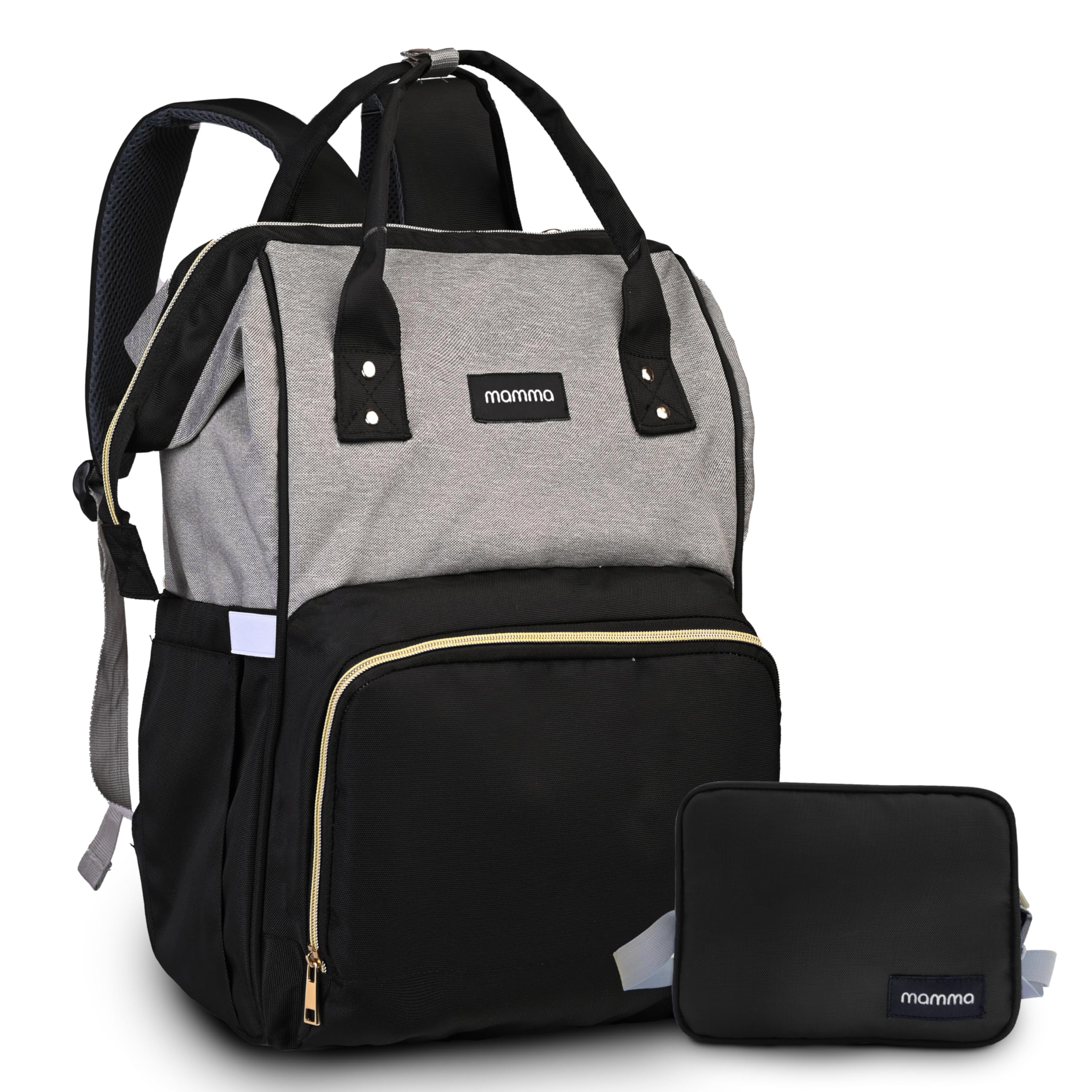 MAMMA Diaper Bag for Mothers for Travel | Baby Bag for Mother Travel, Diaper Bags for Mom and Hospital Bag for Delivery Women Includes Small Diaper Handbag for Day Outings with 9 Month Warranty