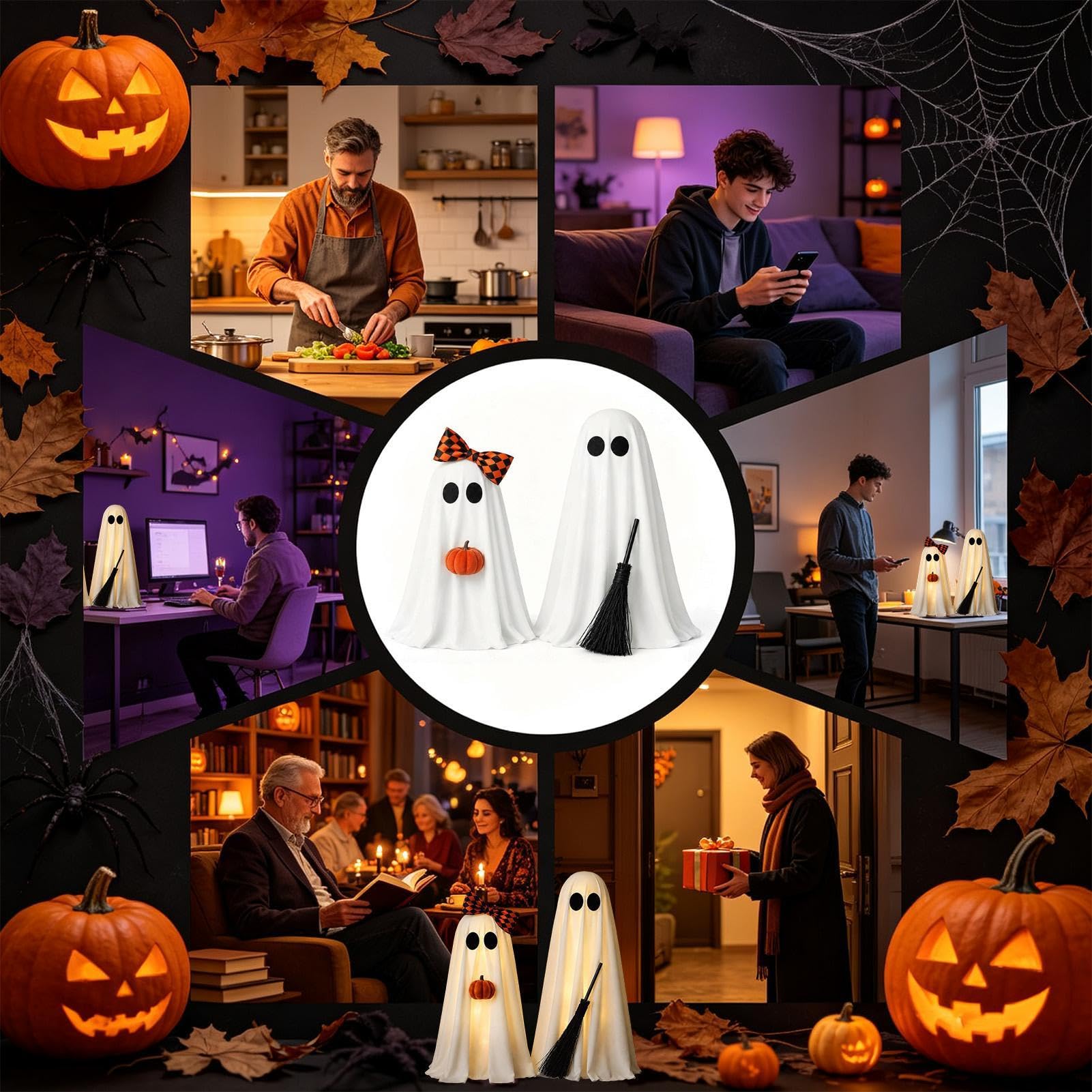 Decorazione per Halloween, spaventosa, carina, divertente decorazione da tavolo a LED