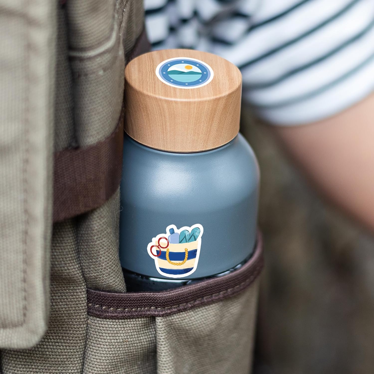 Navy Peony Relaxing Cruise Travel Stickers (30pcs) - Watercolor, Waterproof Cruise Ship Decals for Journals, Scrapbooks, Water Bottle, Suitcase - Image 7