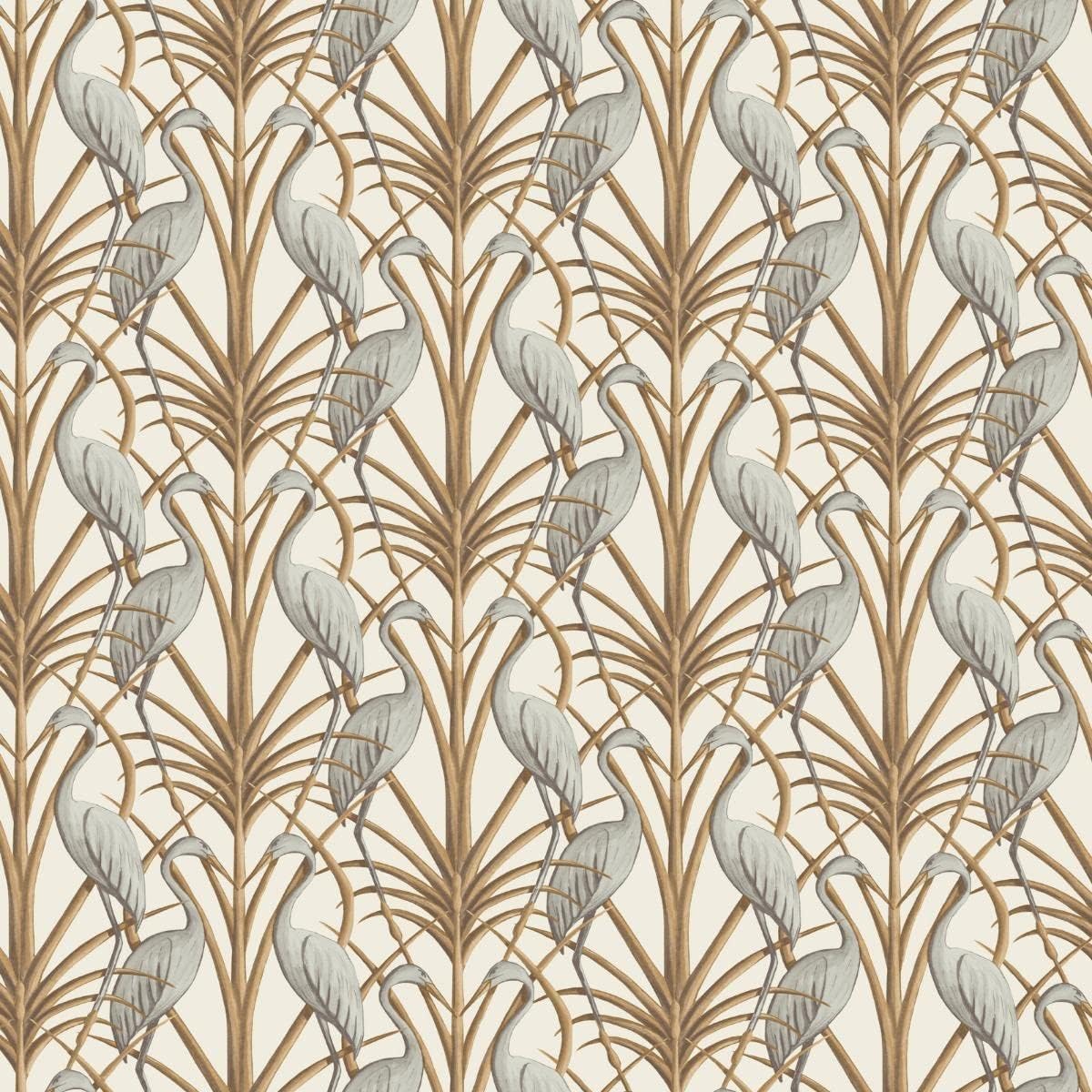 The Chateau by Angel Strawbridge Nouveau Heron Bird Theme Nature Chateau Garden Vintage Art Deco Style Wallpaper Cream NOH/CRE/WP MDH
