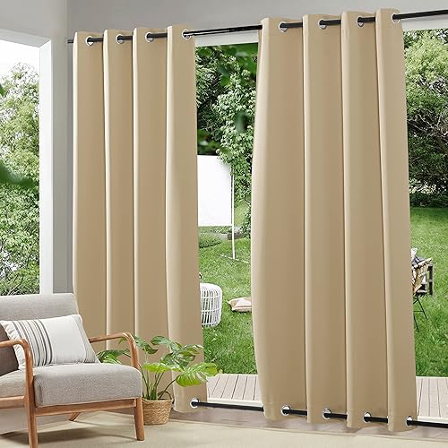 RYB HOME - Cortinas para exteriores resistentes al viento, blackout y aislantes térmicas pesadas para porche, kiosco, toldo, pérgola, garaje, disponible en Yaxa Colombia