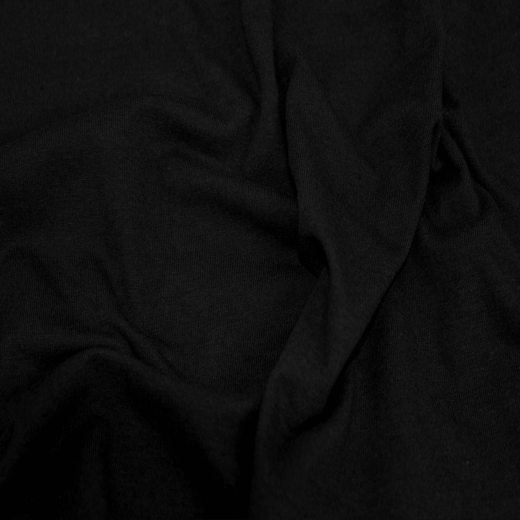 Stylish FABRIC Tejido de punto elástico de licra de algodón peinado de 7 onzas, color negro, 10 yardas