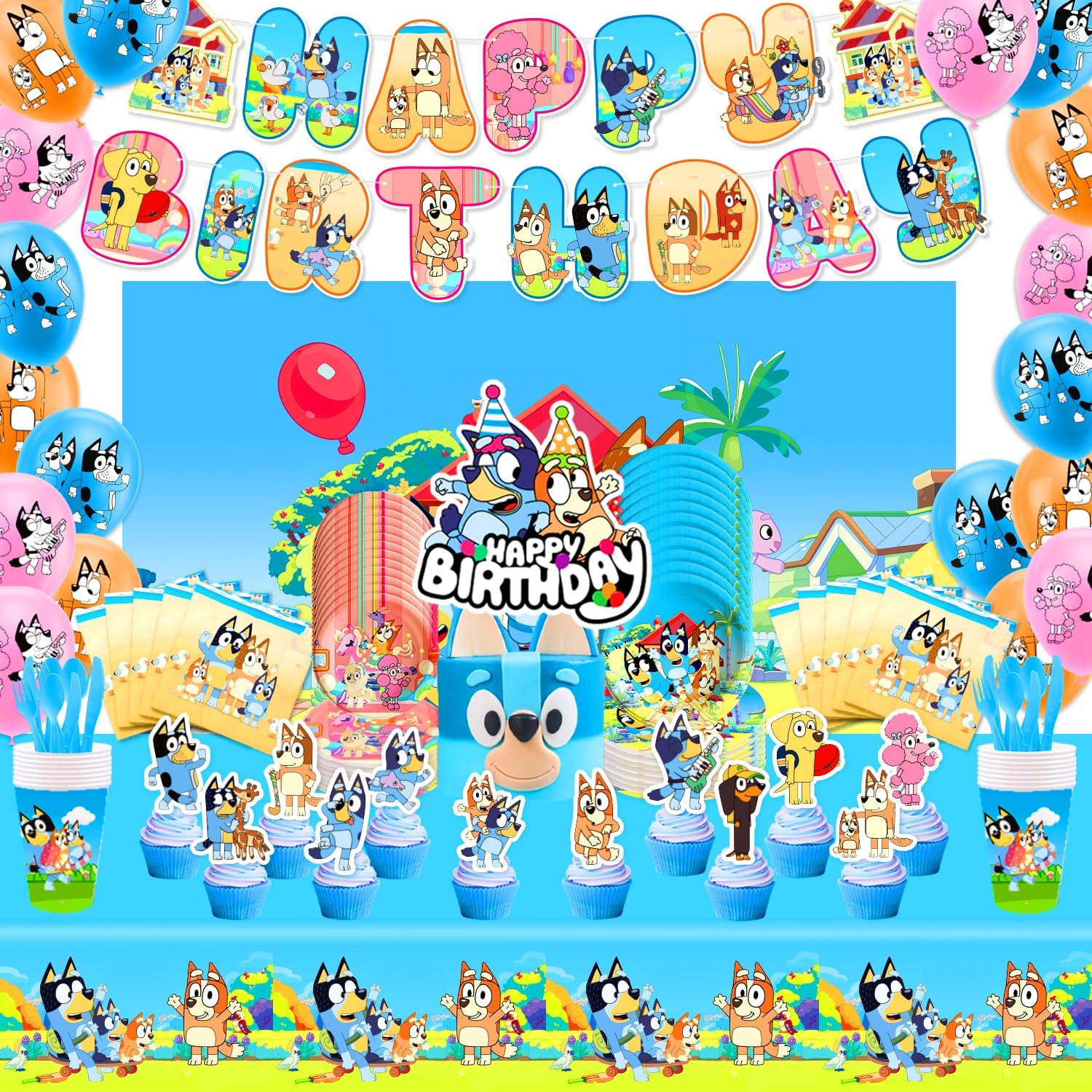 Blue Birthday Party Supplies for 12 guests Blue Party