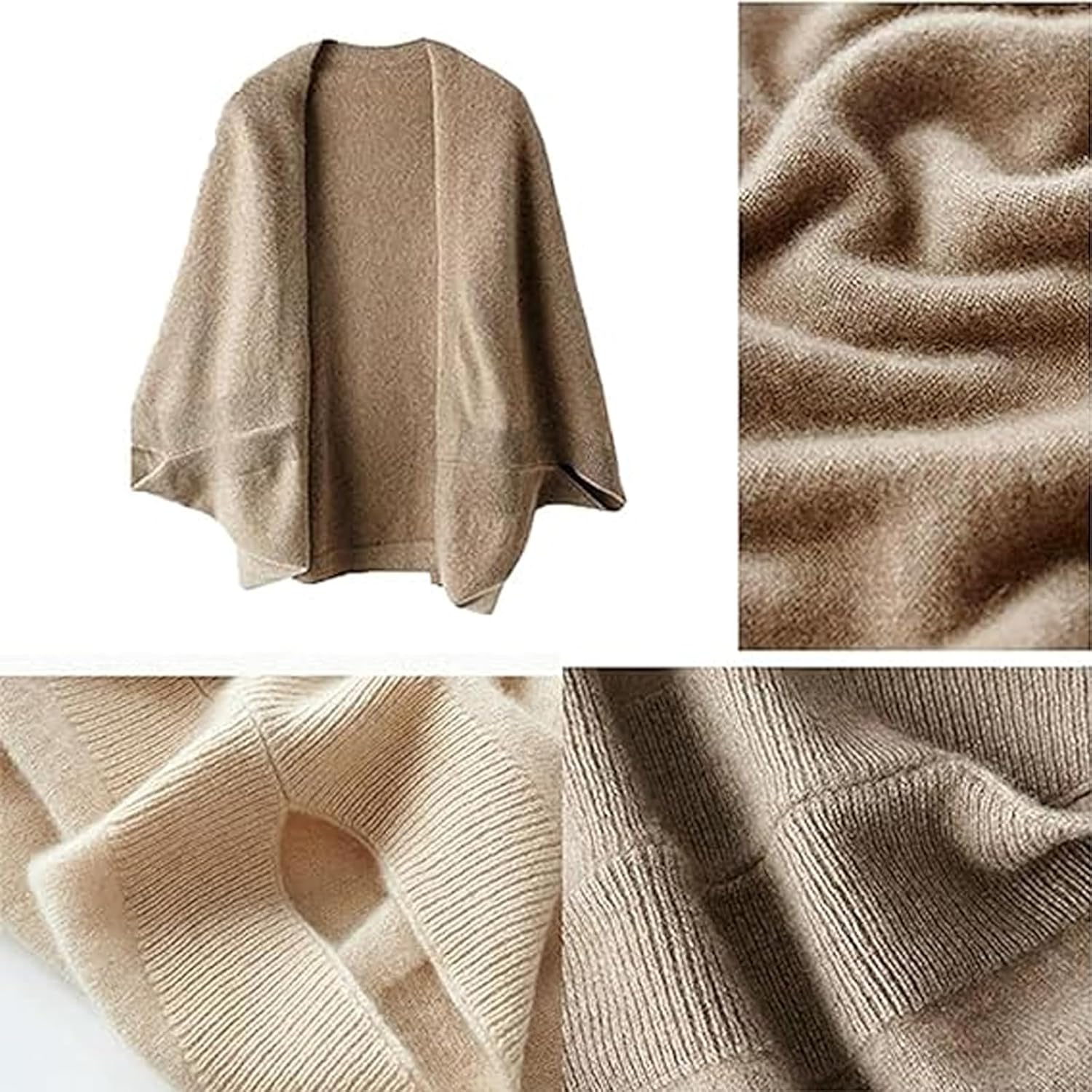 Faux Cashmere Warm DualPurpose Shawl Scarf Cardigan Women's Winter Soft Lightweight Shrug Wraps with Sleeves