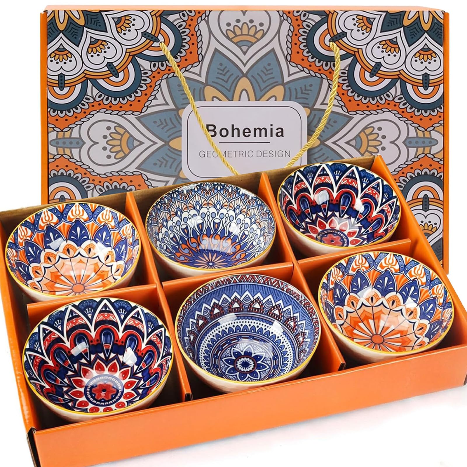 GXIQYL 6 PCS Ceramic Bowls, Dipping Sauce Bowl,4.5 Inches Kitchen Tableware Rice Bowls for Salsa Appetizer Condiments Dishes Sauce Rice Ketchup Soup Cereal Bowl Set of 6