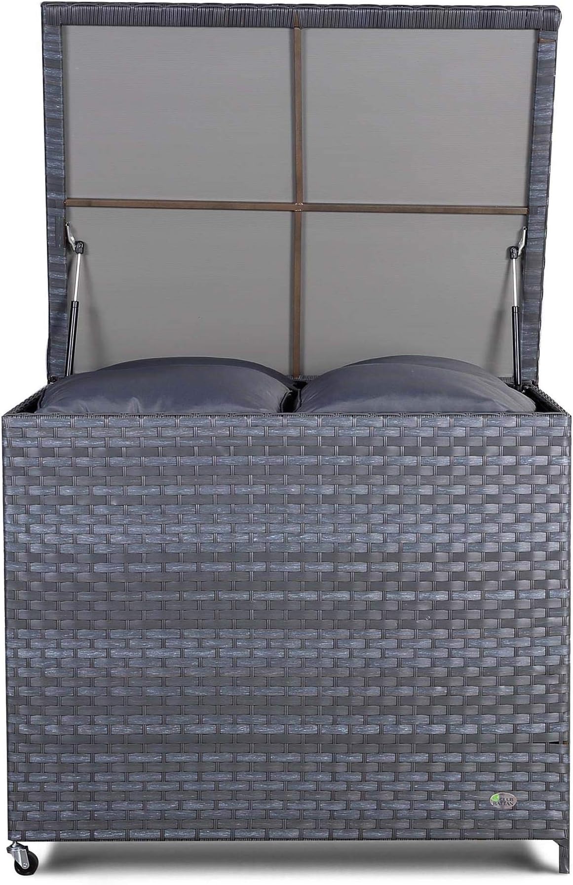 Club Rattan Garden Storage Box in Wide Grey Rattan