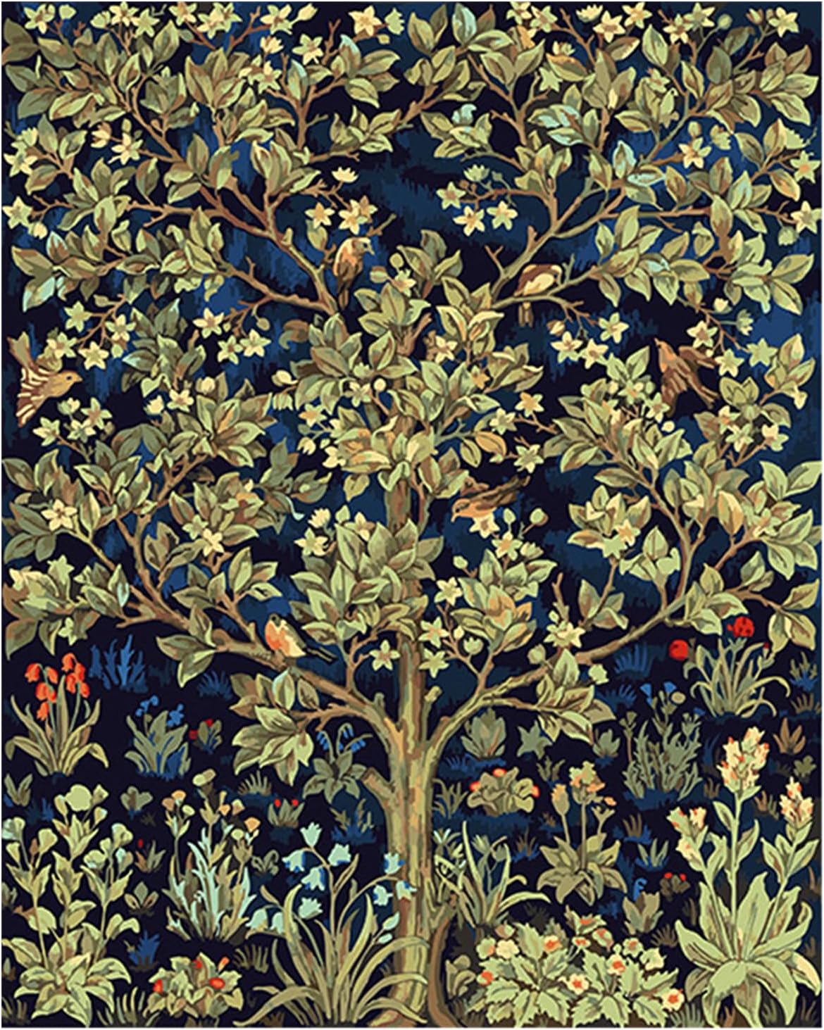CaptainCrafts Paint by Numbers Kits Tree Paint by Number for Adults with Frame Canvas 16x20 INCH DIY Oil Painting House Decor Happy Tree (with Frame)