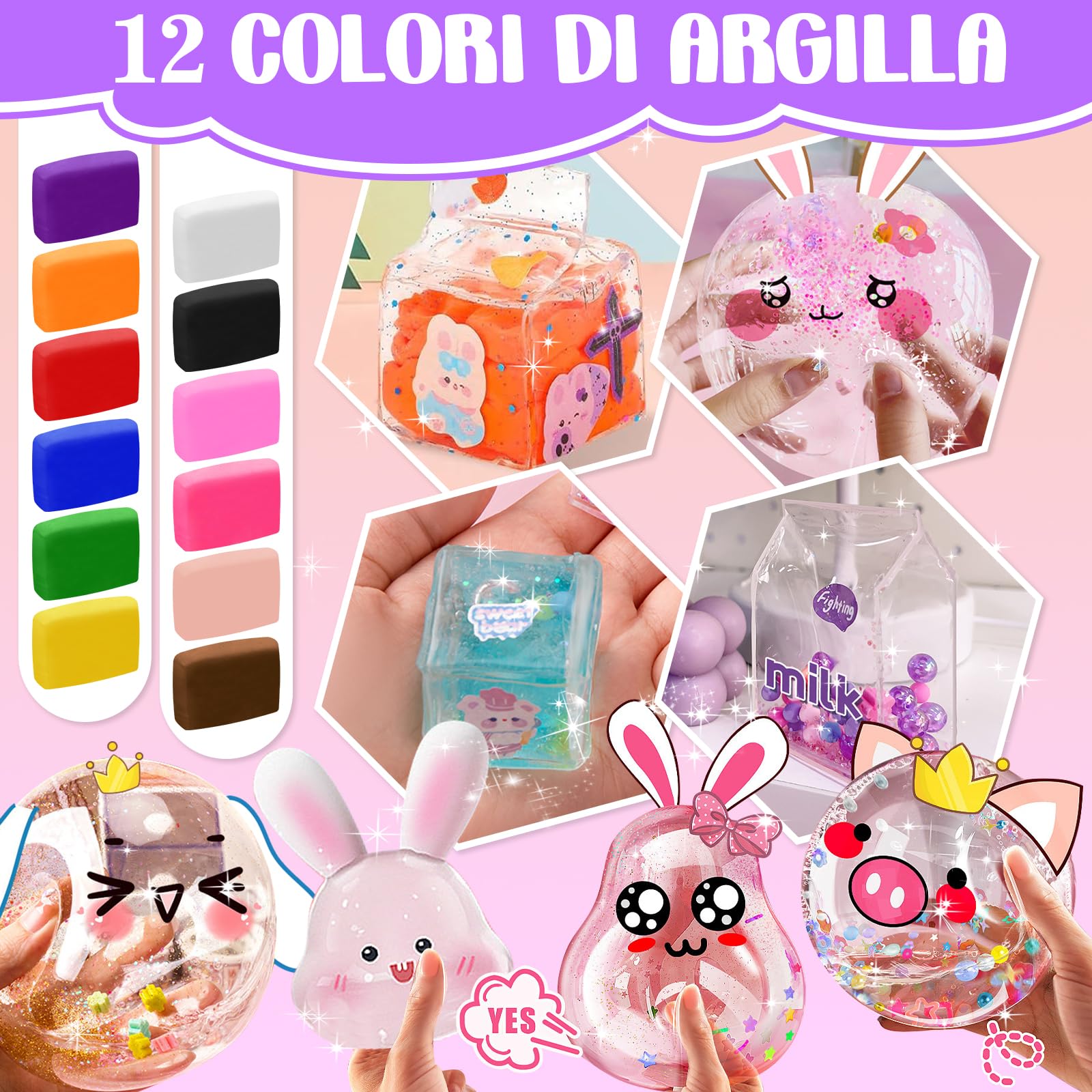 Herenear 64 Pezzi Nano Tape Bubble Kit, 5 Nano Tape + 59 Accessori Nano Bolle Soffianti, Kit Nastro Nanoband Adesivo per Bolle Soffiabili Bambini