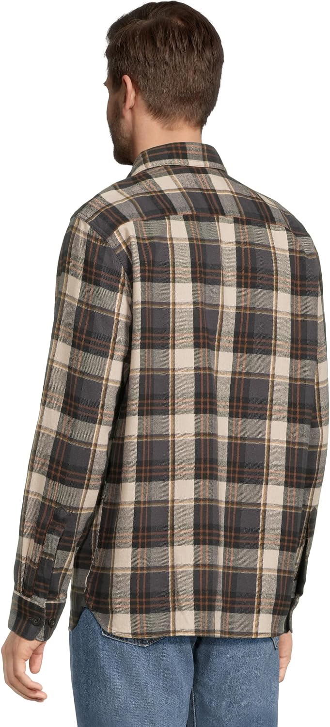 Pendleton Men's Burnside Flannel Shirt, Natural/Charcoal Plaid