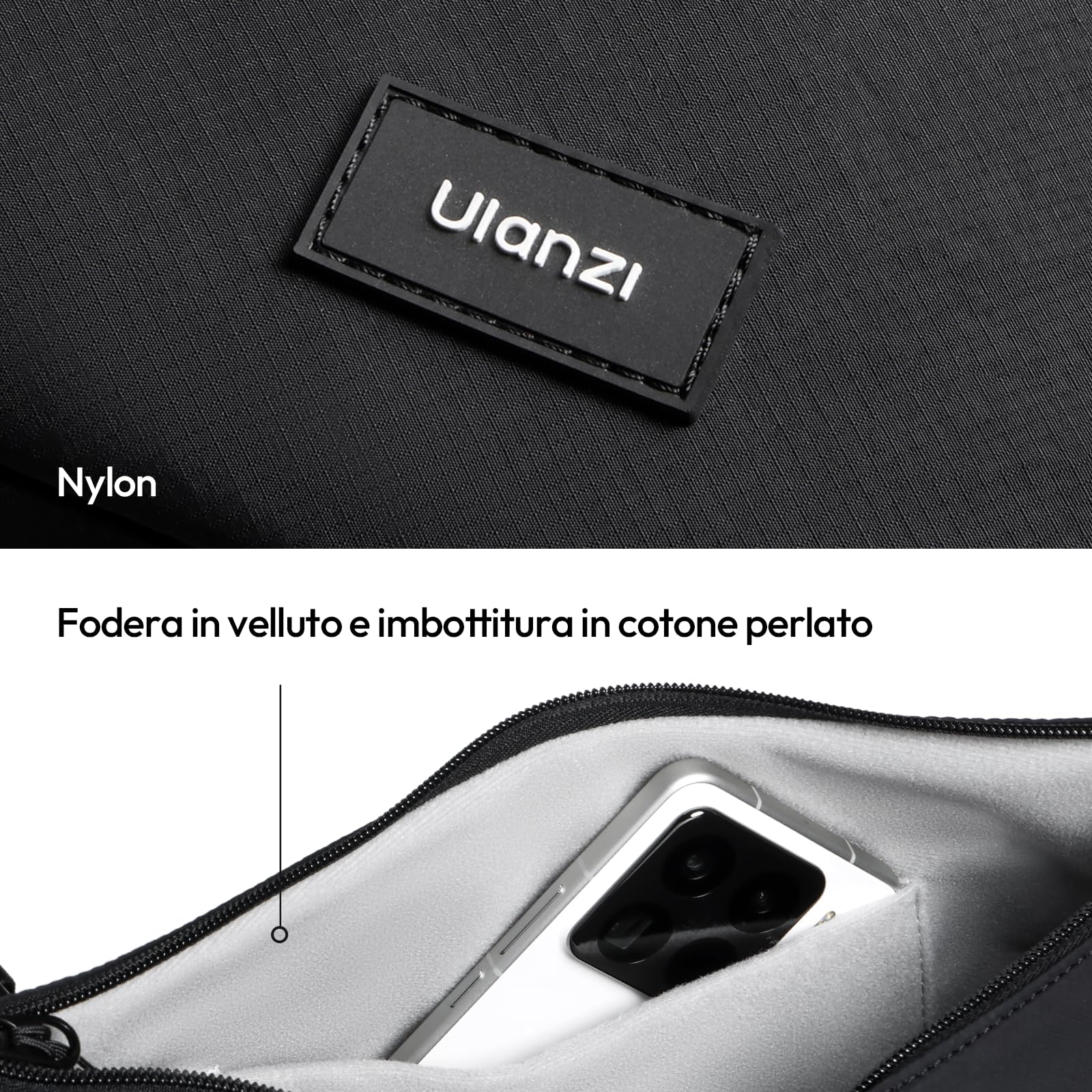 ULANZI Borsa a tracolla per fotocamera, elegante con divisori, custodia leggera per fotocamera DSLR, accessori per fotocamera, viaggi, fotografia all'aperto, Nero, Leggero e portatile