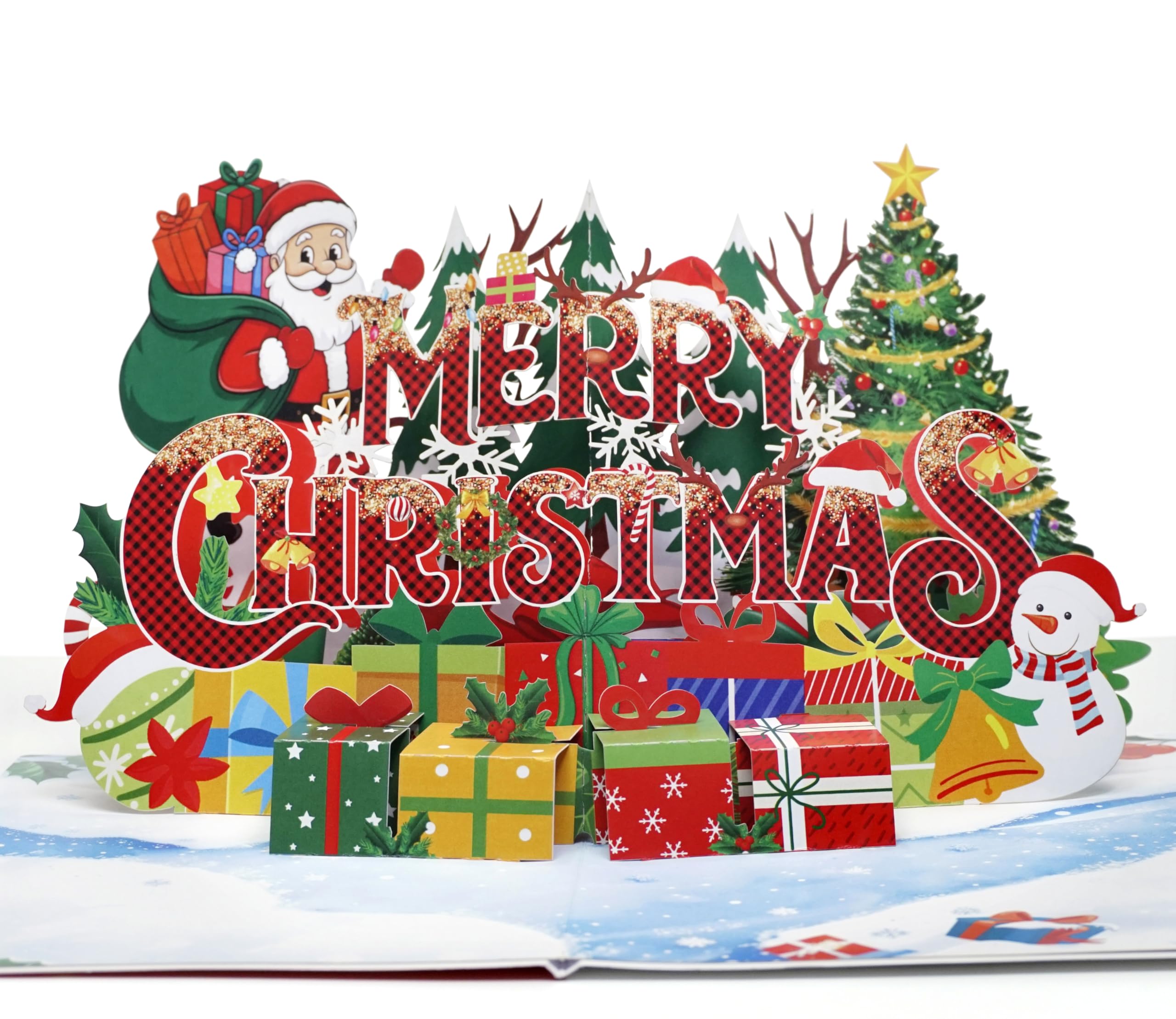 CUTPOPUP Text Merry Christmas Cards 2025, Pop Up Christmas Cards w Envelope, 3D Xmas Card, Holiday Greeting Card Gifts for Her Him Wife Husband Family Son Mum Dad (Text Xmas25) US8-CN318UK