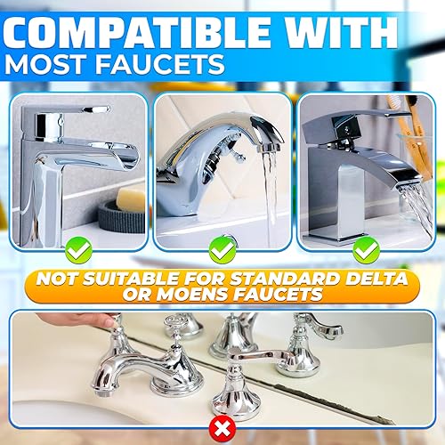 Miniatura 8 de Extensor de grifo para lavabo de baño – 3 piezas de extensión para grifo de bañera, accesorio para lavabo de bebé, accesorio para lavado de la cara