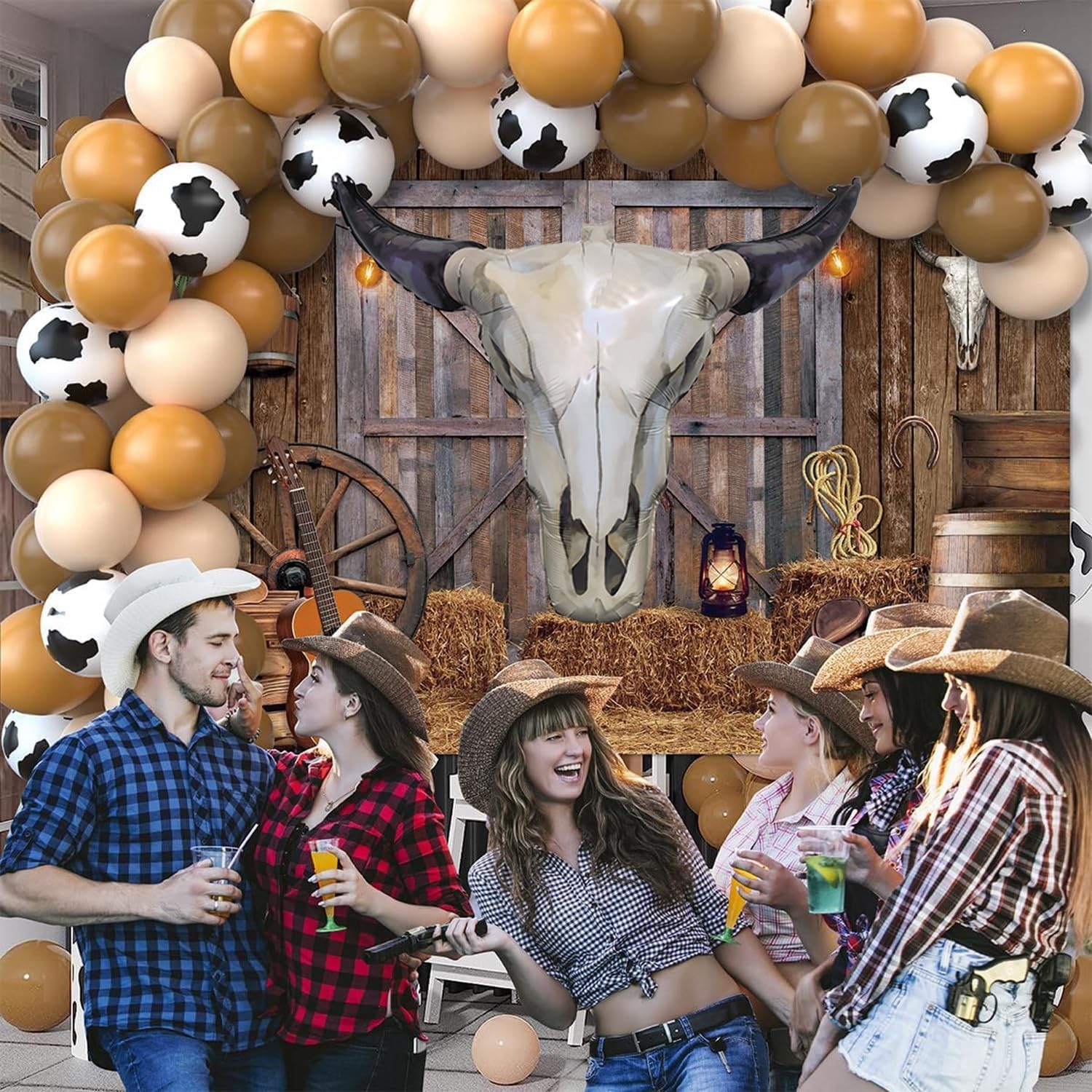Lidmada 3Pack Western Long Horn Cow Party Balloons, Cowboy Longhorn Aluminium Foil Balloon for Party Wall Cowgirl Decorations Last Rodeo Bachelorette Party Supplies - Image 7
