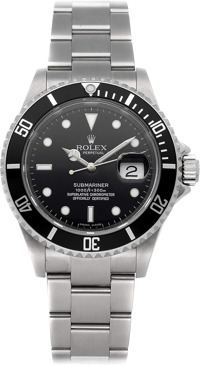 Rolex Submariner Meccanico (Automatico) Nero Quadrante Uomo Orologio 16610  (Certificato Pre-Owned) : Rolex: Amazon.it: Orologi