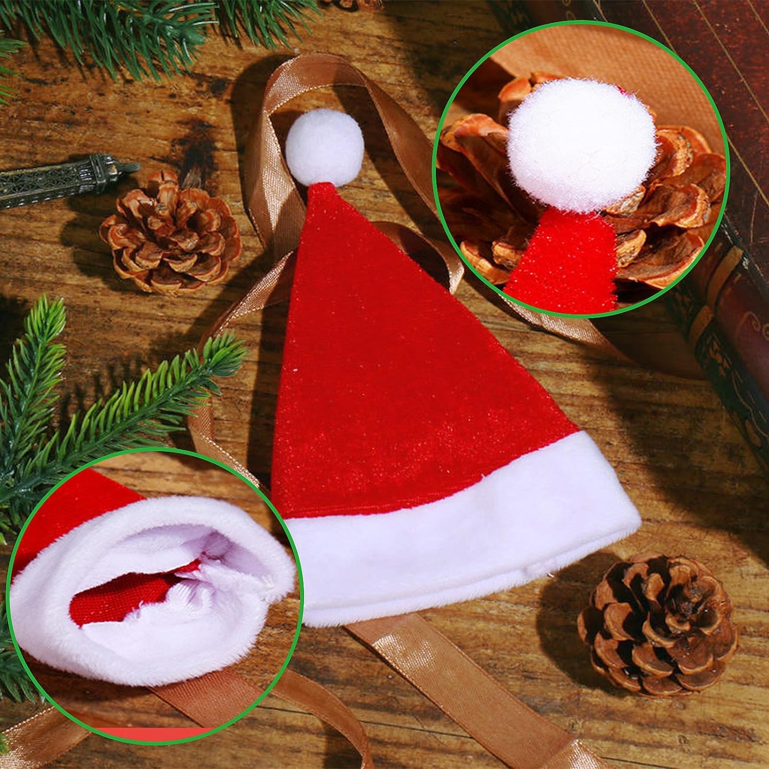 30 Mini Cappelli Di Babbo Natale Per Posate: Decorazioni Tavola Natalizie Fai Da Te