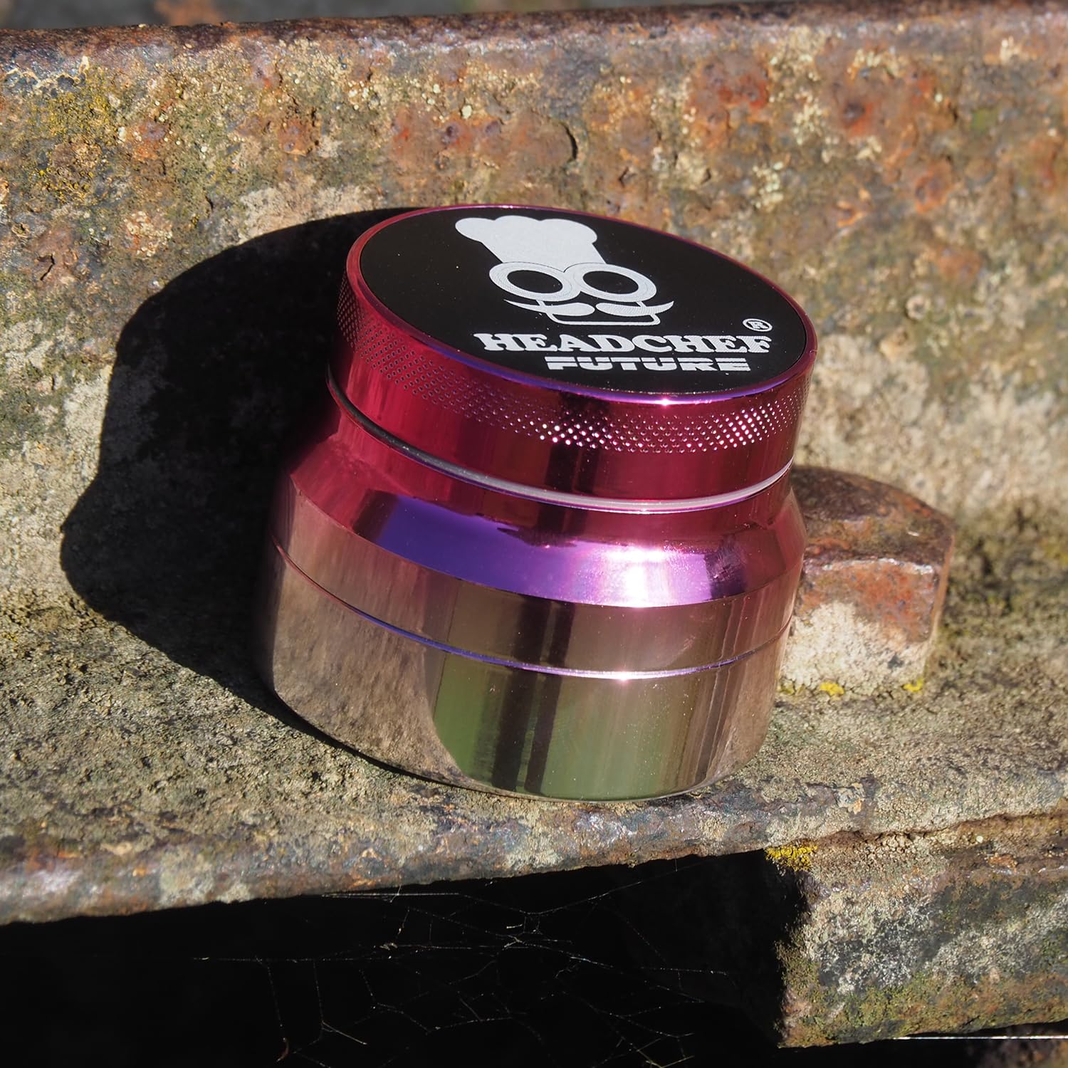 Headchef Future - Molinillo de 4 piezas de 62 mm con acabado iridiscente
