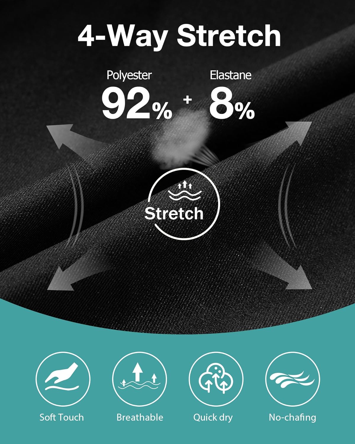 zeetoo Mens Swim Trunks with Compression Liner 5" Inseam Quick Dry Beach Shorts with Zipper Pockets - Image 7