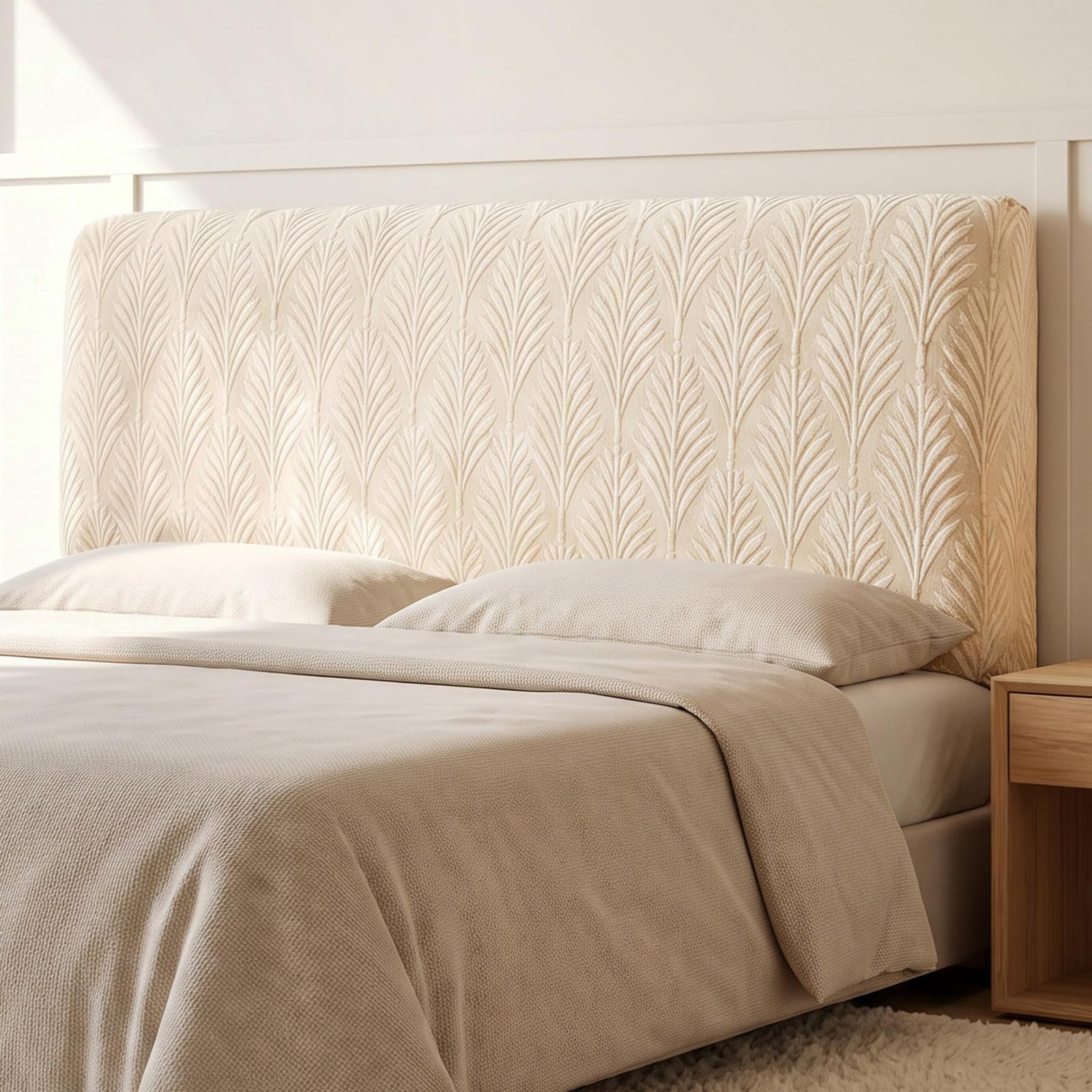 Bed Headboard Cover Fully Wrapped,Stretch Bed Headboard Cover for Single
