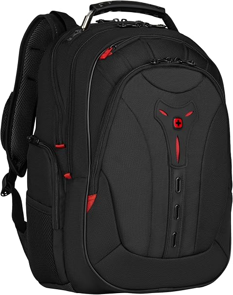 WENGER Pegasus Deluxe Laptop-Rucksack, Notebook 14 bis 16 Zoll, Tablet bis 10 Zoll, 25 l, Damen Herren, Business Uni Schule Reisen, Schwarz, 606492