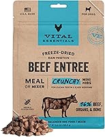 Vista 1 de Vital Essentials - Comida para perros liofilizada cruda, mini trocitos crujientes de ternera Comida completa o mezcla Comida para perros alta