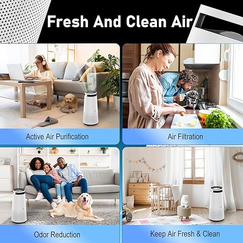 Miniatura 5 de DH Lifelabs Purificador de aire para el hogar, purificador de aire ionizador para alergias, filtro purificador de aire HEPA elimina el olor de las