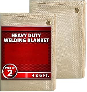THE WHITE SHOP 2pcs-Welding Blanket Fiberglass Welding Blanket with Brass Grommets