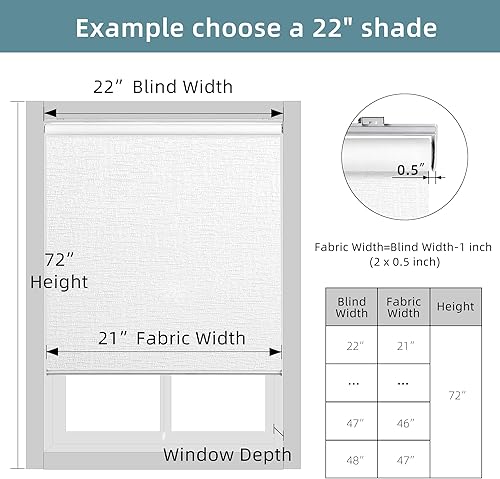 Miniatura 59 de ChrisDowa Persianas enrollables 100% oscurecedoras sin cadena, con tela jacquard a rayas, aislamiento térmico, protección UV, persianas opacas