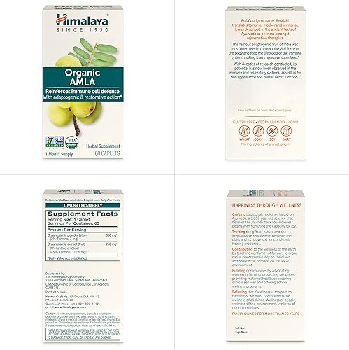 Miniatura 6 de Himalaya Antioxidante natural orgánico Amla para apoyo inmunológico 60 cápsulas suministro de 1 mes