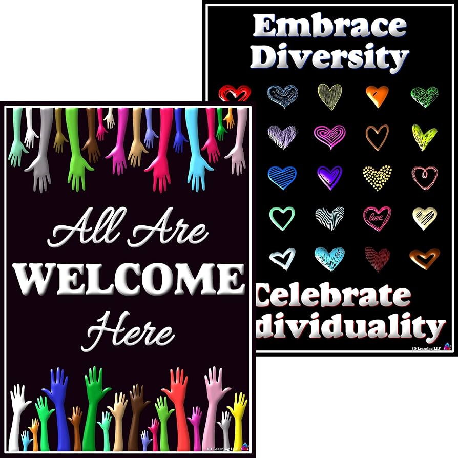 Amazon.com: All Are Welcome Here and Diversity Posters - Laminated 14x19.5 - Classroom Charts and Decorations, Back to School Supplies, Store Welcome Signs, Office Sign and Decor, Home Signage and Posters: Posters amazon-com-all-are-welcome-here-and-diversity-posters-laminated-14x19-5-classroom-charts-and-decorations-back-to-school-supplies-store-welcome-signs-office-sign-and-decor-home-signage-and-posters-posters