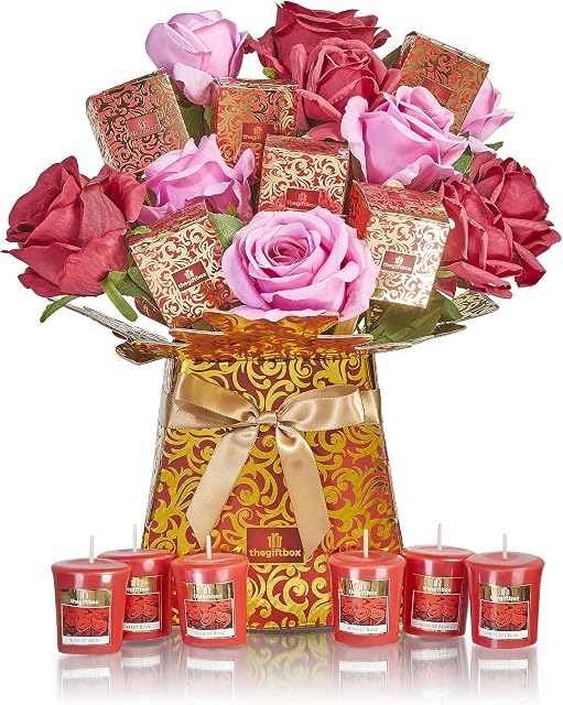 the gift box Candle Bouquet Gifts For Women Gifts for Mum Ladies Luxury Gifts for Birthday (ScarletRose)