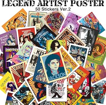 Amazon | レジェンド アーティスト ポスター ステッカー 50枚セット
