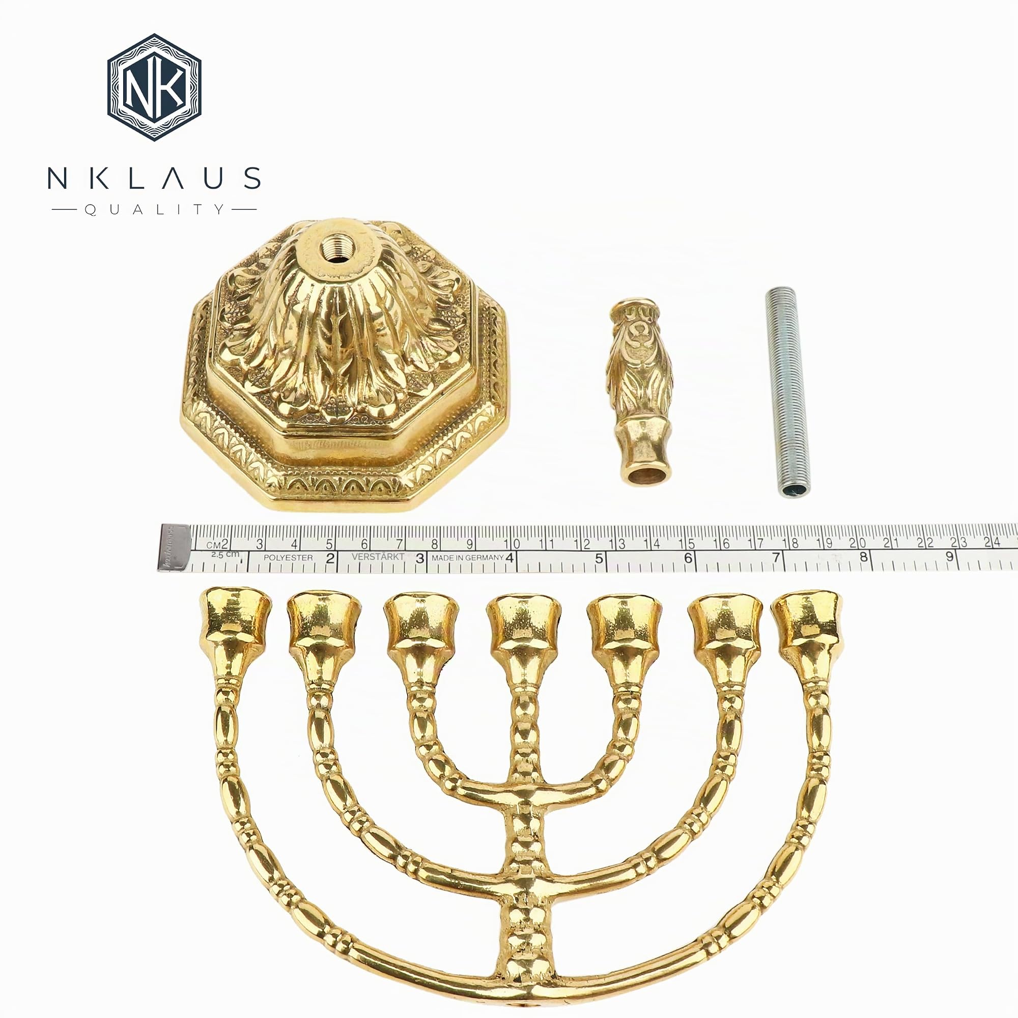 NKlaus Kerzenständer, siebenarmiger Leuchter Menorah, 23 cm, 1 Stück