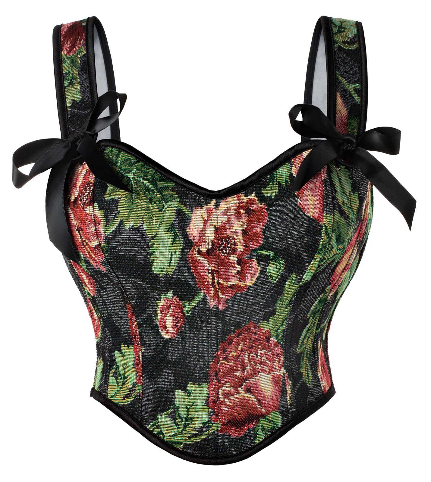SCARLET DARKNESS Corset Tops for Women Sweetheart Neckline Floral Corset with Zipper Size 6-18